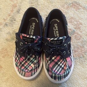 Sperry Kids Plaid Sneakers - Pink and Black size 8 (toddler)